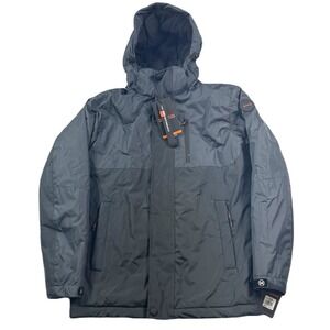 Hawke & Co Parka Coat Mens Small Grey Carbon‎ Bibbed Removable Hood $195 NEW